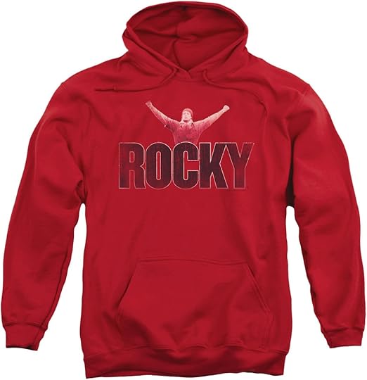 Rocky MGM Movie Victory Distressed Adult Pull-Over Hoodie Red